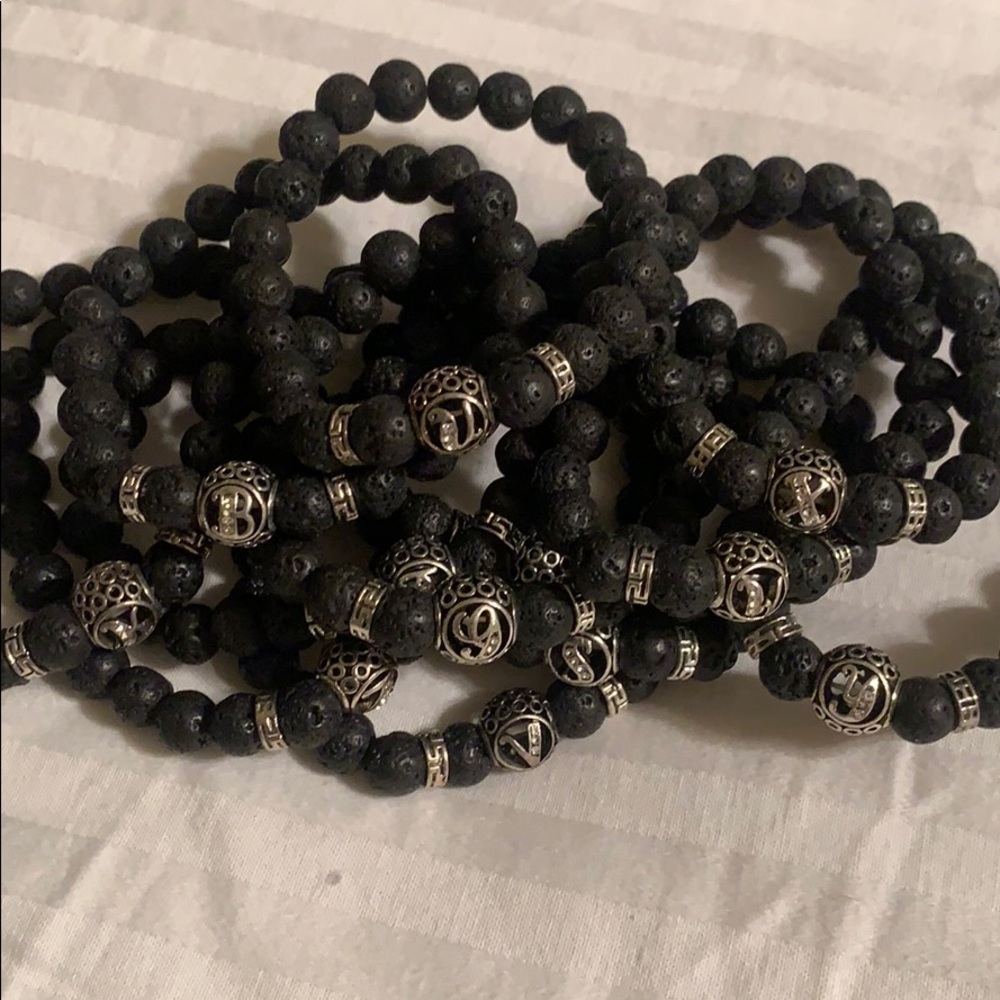 Lava bead letter bracelets